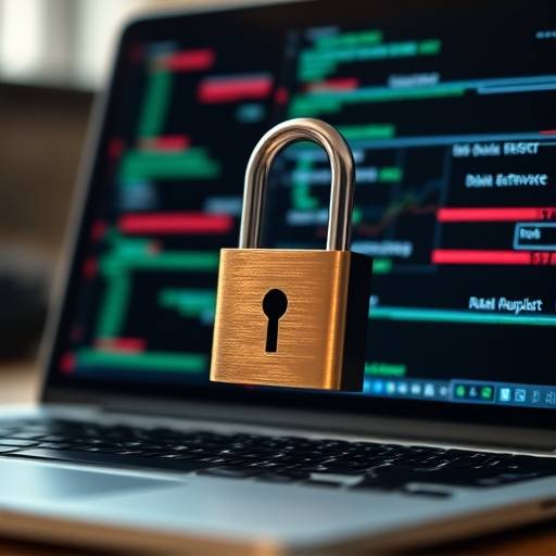 Imagen de un candado cerrado sobre una pantalla de ordenador, simbolizando la seguridad de los datos personales.
